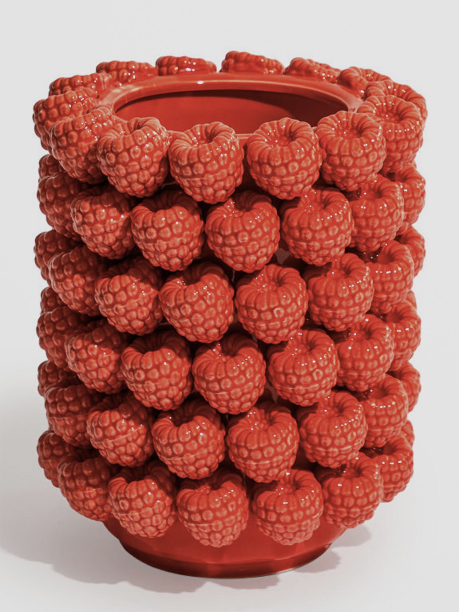 Ceramic Raspberry Ceramic Raspberry Vase Large - Glossy Red Statement Piece – Red Candy
