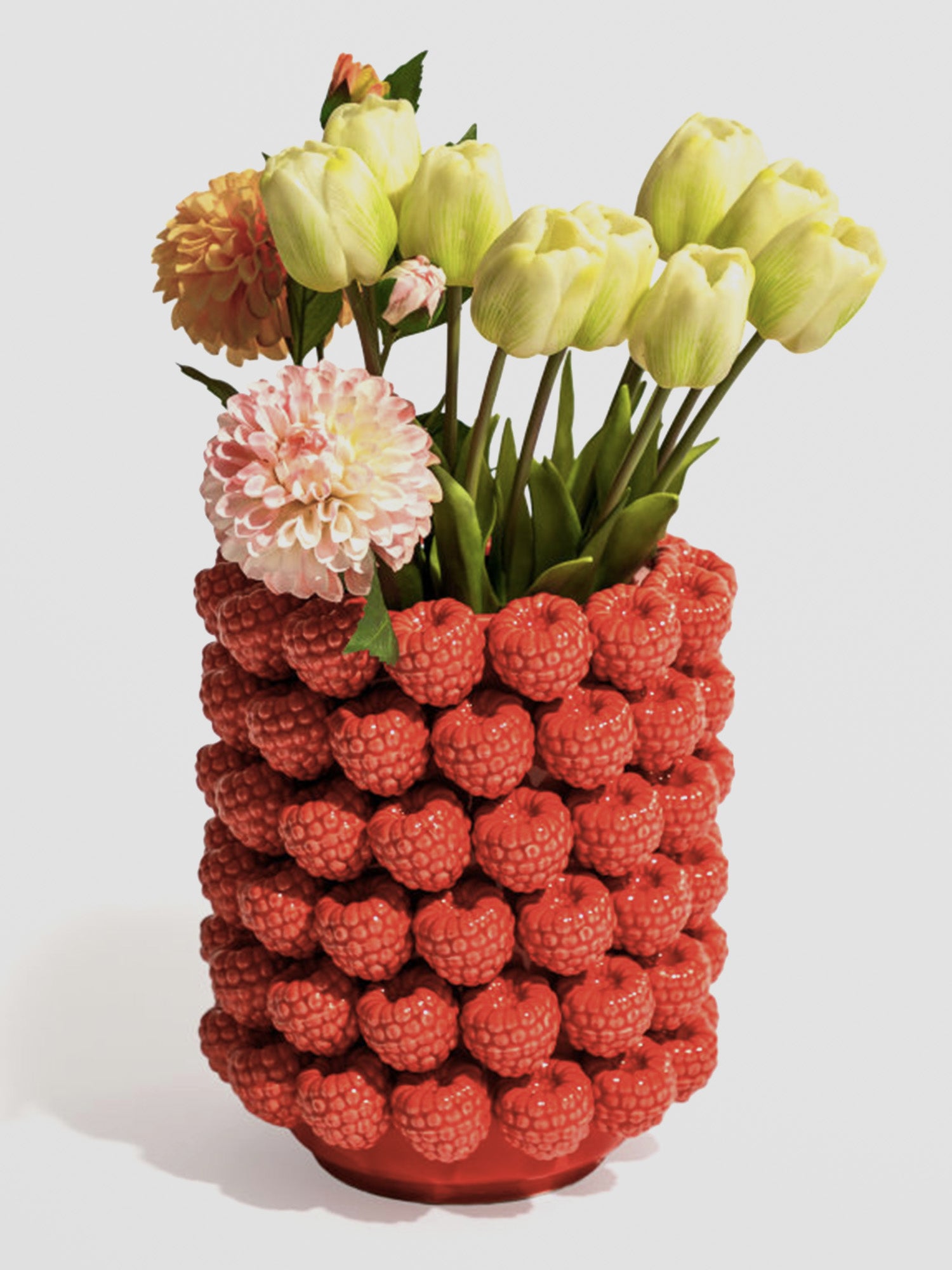 Ceramic Raspberry Ceramic Raspberry Vase Large - Glossy Red Statement Piece – Red Candy