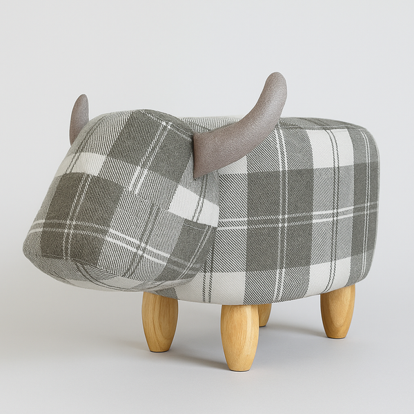 Tassie the Tartan Cow Footstool