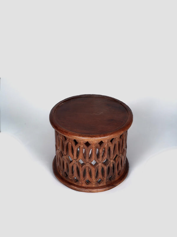 Costner Mango Wood Side Table - Dark Brown