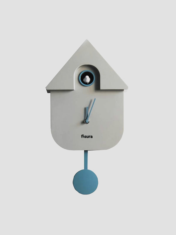 Cuckoo House Clock Grey. A Monochrome Timekeeper with a Chirpy Twist