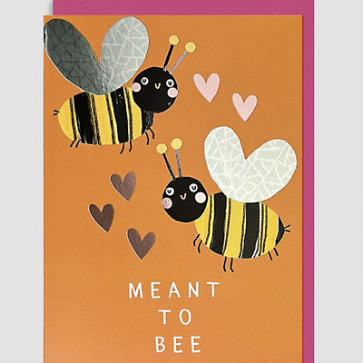Foil Greeting Card - Meant to Bee Love Card with Pink Envelope
