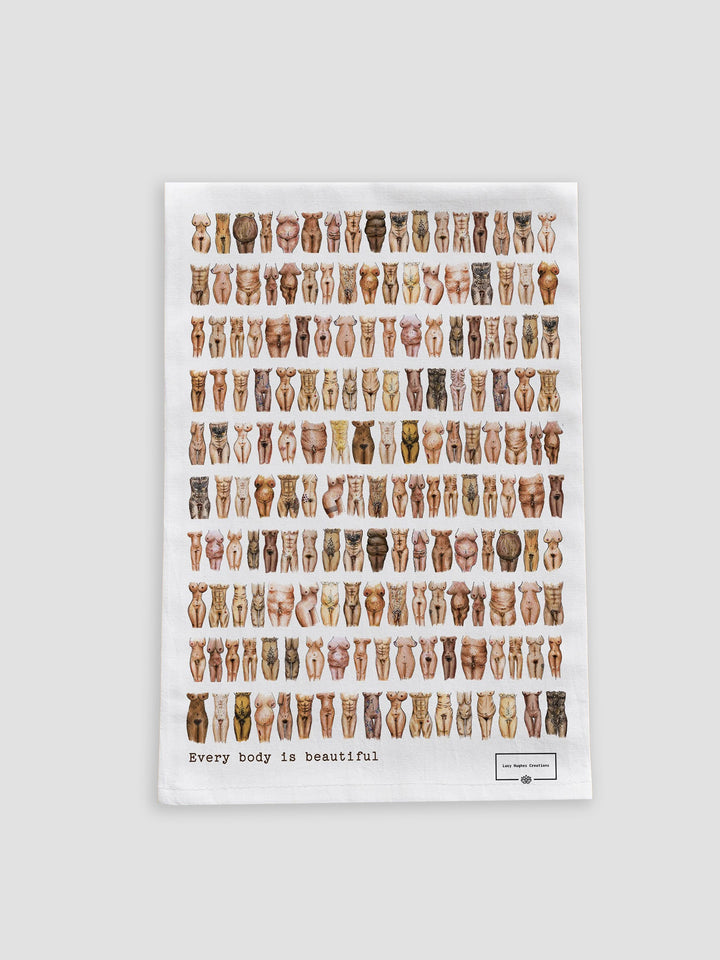 Body Positive Tea Towel - Every Body is Beautiful Design Additional 1