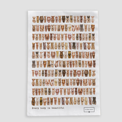 Body Positive Tea Towel - Every Body is Beautiful Design