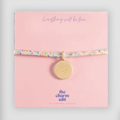 Charm Tie Bracelet - Everything Will Be Fine, Gold-Plated Affirmation