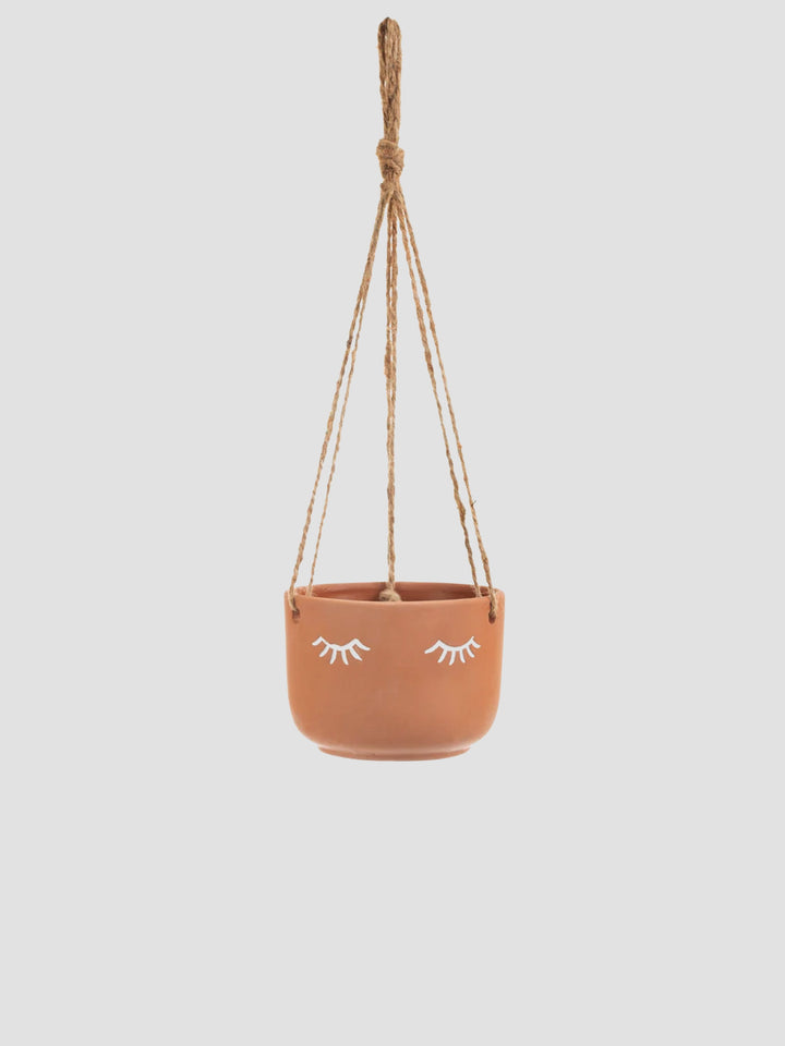 Eyes Shut Terracotta Hanging Planter [D] Additional 1