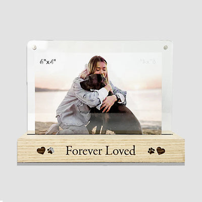 Pet Memorial Photo Frame - Forever Loved Keepsake for 6 x 4” Photos