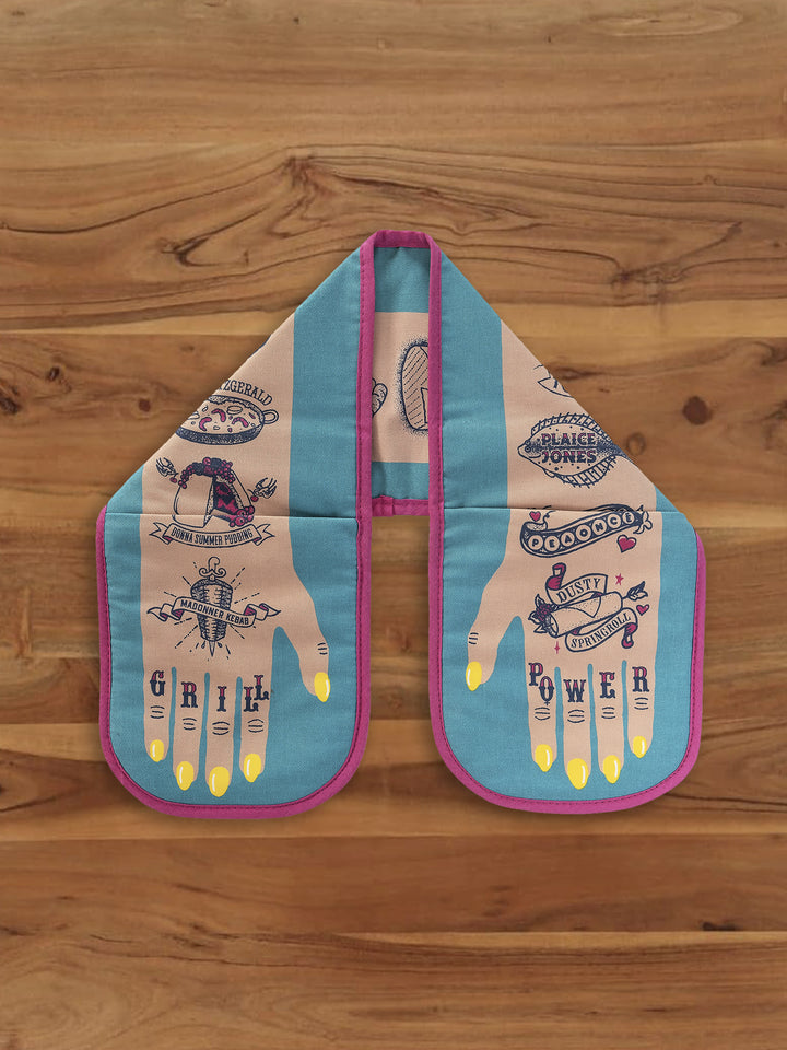 Grill Power Double Oven Glove Light Skin, Rock Star Kitchen Mitt Additional 8