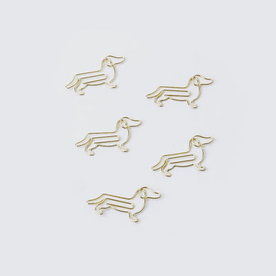 Dog Paper Clips - Gold Wire Stationery with a Wag of Charm
