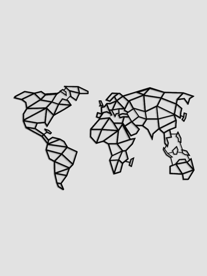Geometric World Map Black Additional 1