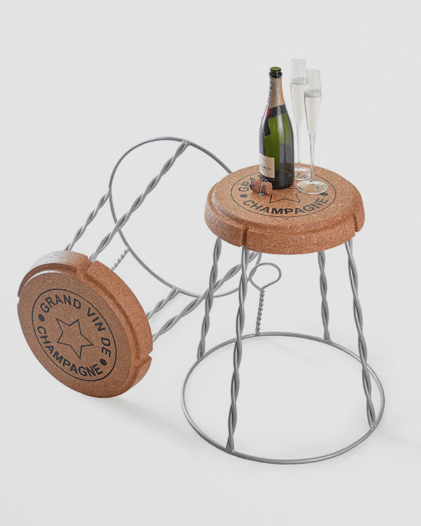Giant Champagne Cork Wire Cage 'Muselet' Stool/Side Table Additional 1