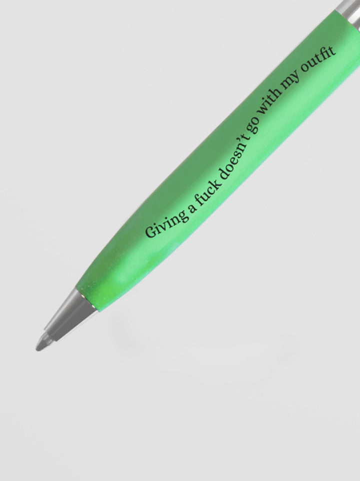 Giving a Fuck Doesn't Go With My Outfit Green & Pink Pen Additional 2