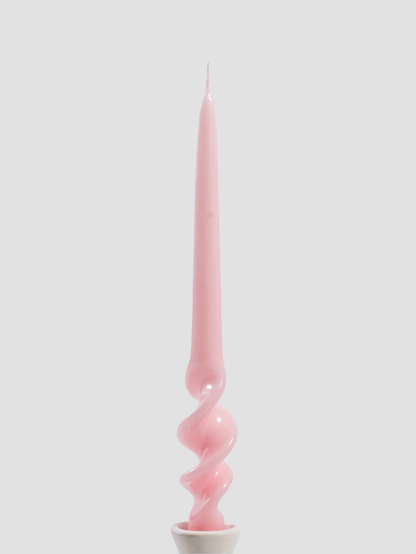 Gloss Rose Pink 29cm Hand Turned Taper Candle