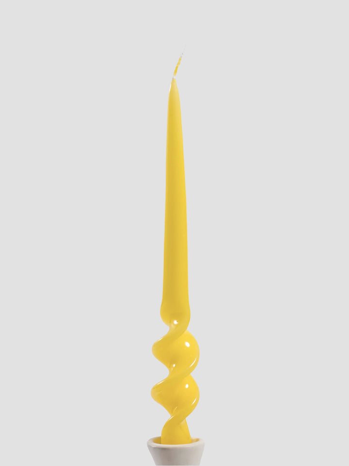 Gloss Vanilla Yellow 29cm Hand Turned Taper Candle Additional 1