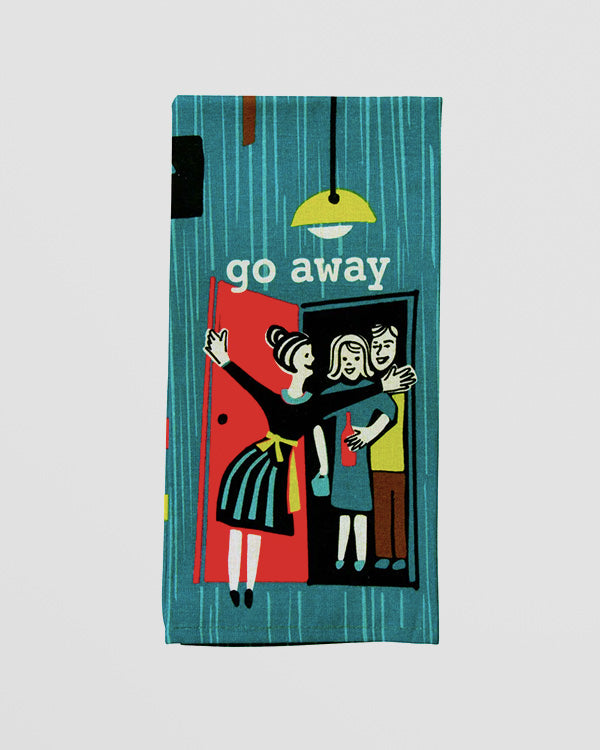 Go Away Tea Towel - Cheeky 1950s Style Cotton Kitchen Towel Additional 1