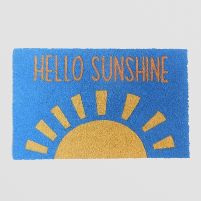 Colourful Doormat - Hello Sunshine Coir Mat for Indoor & Outdoor Use