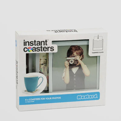 Instant Photo Coasters Set of 4. Personalise Your Tabletop
