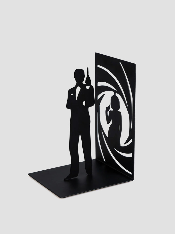 James Bond Bookend - Metal Spy Shelf Decor with 007 & Bond Girl Additional 2