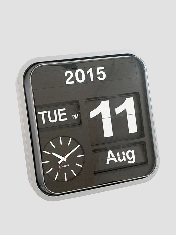 Karlsson Big Flip Clock, Silver. Retro Station Style with a Modern Mind Additional 2