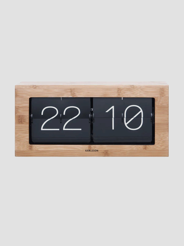 Karlsson Boxed Flip Clock Large - Bamboo [D]
