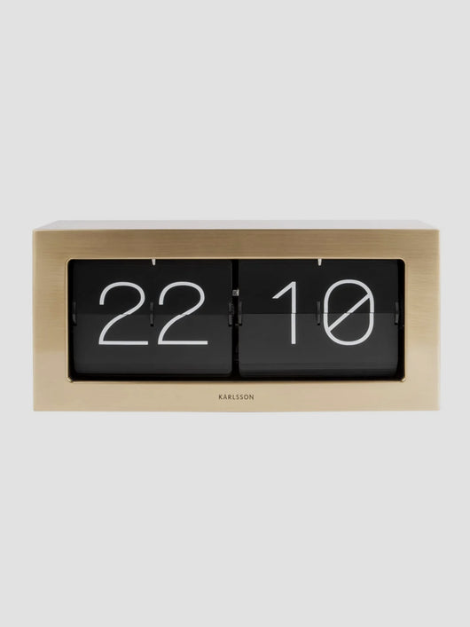 Karlsson Boxed Flip Clock Large | Gold Flip Clock | Red Candy