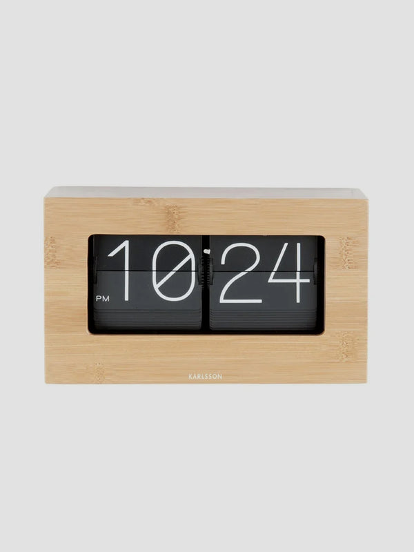 Karlsson Boxed Flip Clock Small - Bamboo [D]