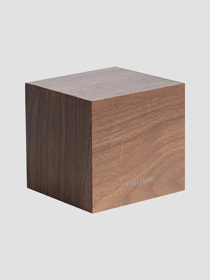 Karlsson Cube LED Alarm Clock, Dark Wood Finish. Sleek, Smart & Square Additional 2