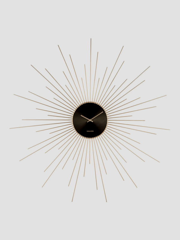 Karlsson Extreme Peony Wall Clock. Gold Finish, 95cm Statement Timepiece