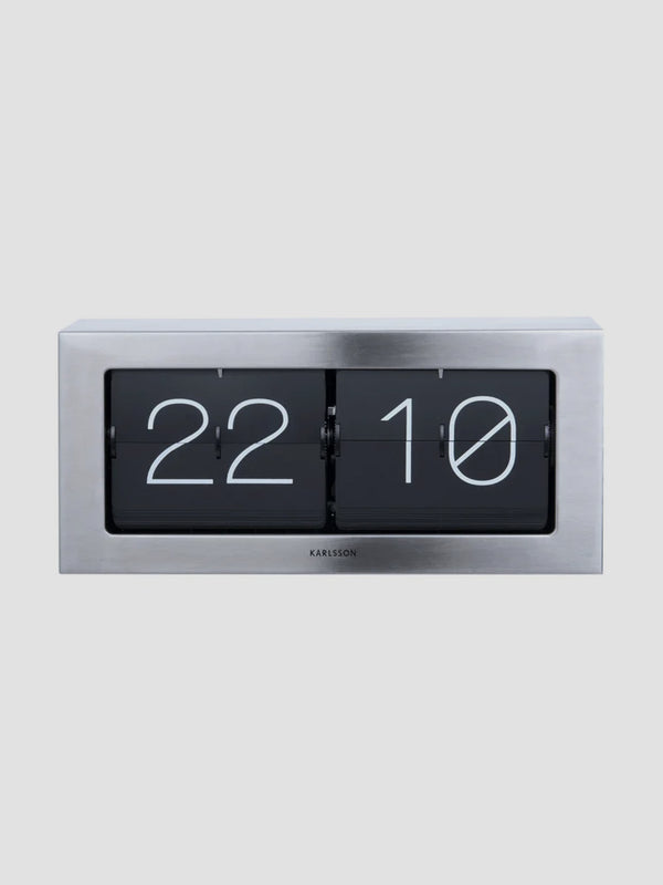 Karlsson Flip Clock Large - Retro Steel Timekeeper with Attitude