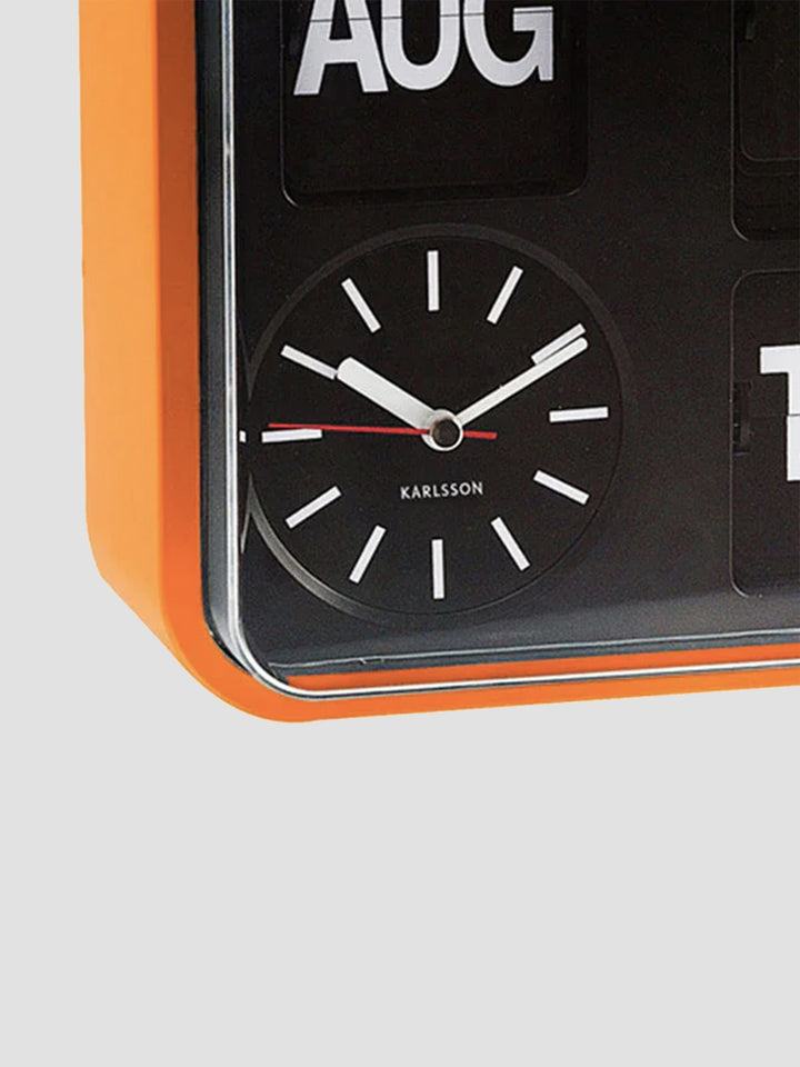 Karlsson Mini Flip Wall Clock. Retro Timekeeping with a Twist of Orange Additional 2