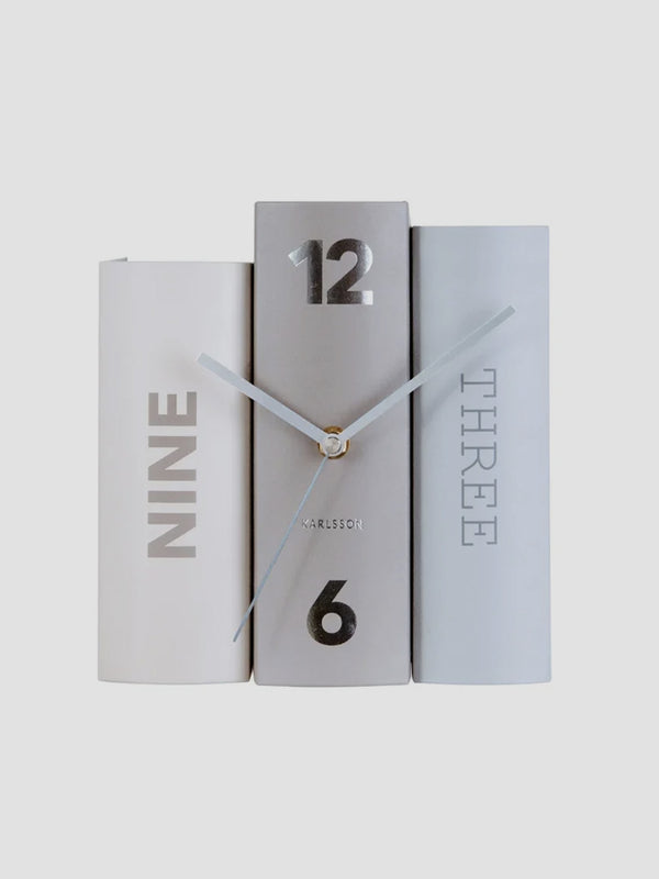 Karlsson Table Clock Book - Grey [D]