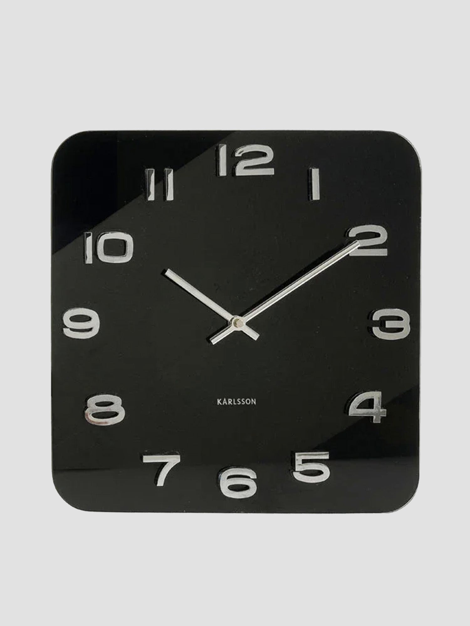 Karlsson Vintage Square Glass Clock Black Red Candy karlsson-vintage-square-glass-clock-black-red-candy