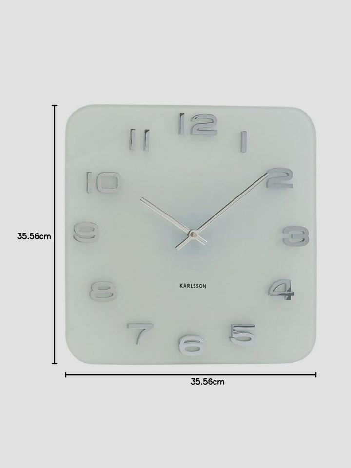 Karlsson Vintage Square Glass Clock - White [D] Additional 1