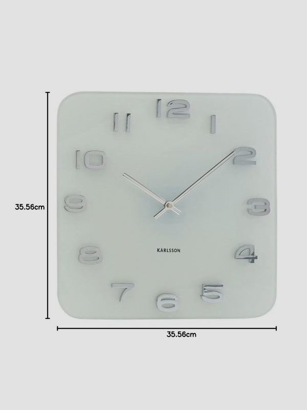 Karlsson Vintage Square Glass Clock - White [D]