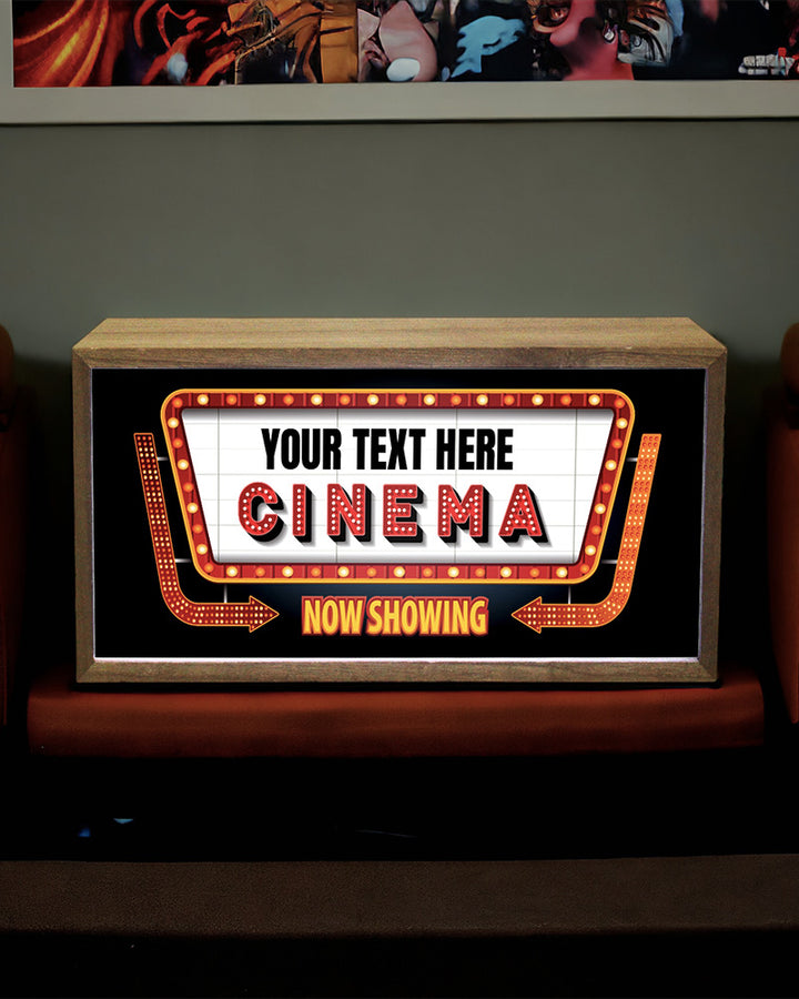 Personalised LED Light Box Sign. Home Cinema Style with Custom Text Additional 3