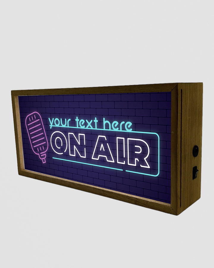 Personalised Light Box Sign – On Air Studio LED Display for DJs, Creators & Show-Offs Additional 2