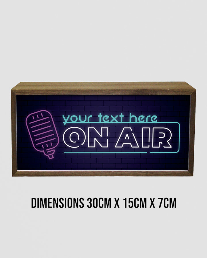 Personalised Light Box Sign – On Air Studio LED Display for DJs, Creators & Show-Offs Additional 5