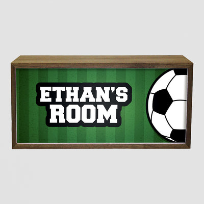 Personalised Football Light Box Sign, LED Sports Fan Room Decor