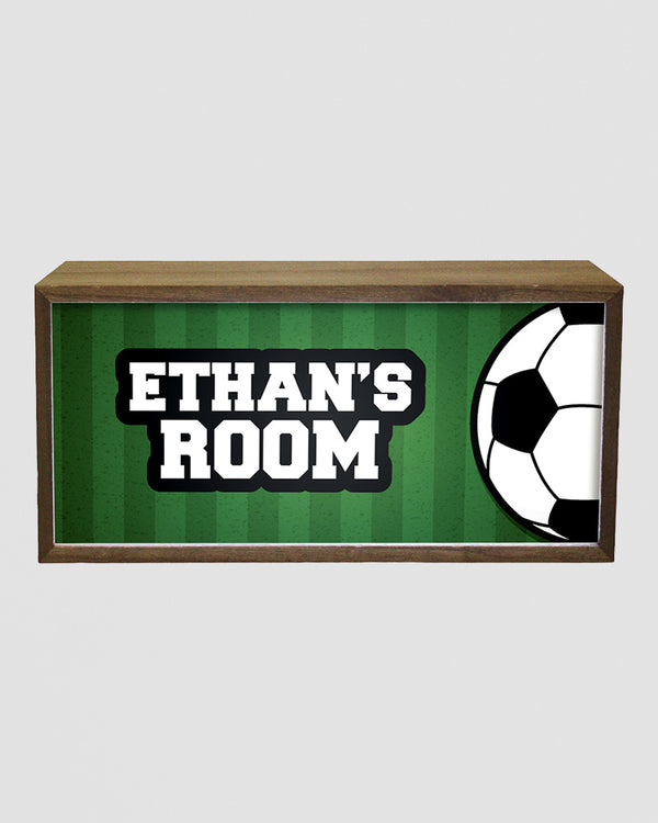 Personalised Football Light Box Sign, LED Sports Fan Room Decor