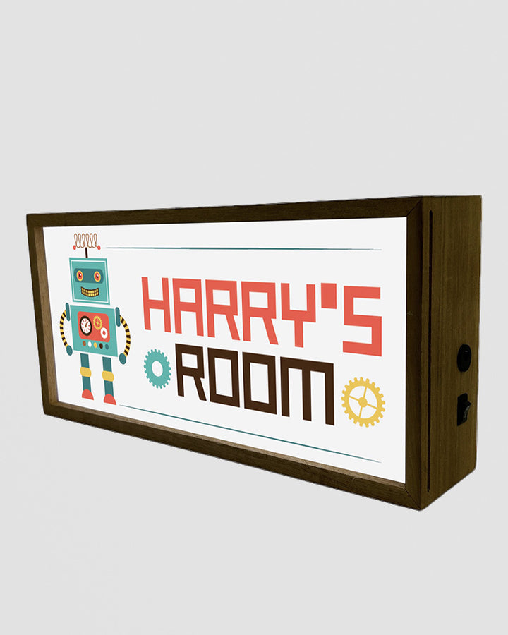 Personalised Robot Light Box for Kids. Custom LED Night Light with Retro Charm Additional 2