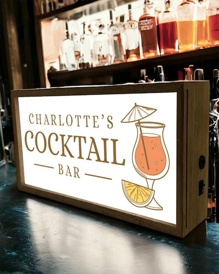 Personalised Light Box Sign for Home Cocktail Bars, Lounges & Parties Additional 5