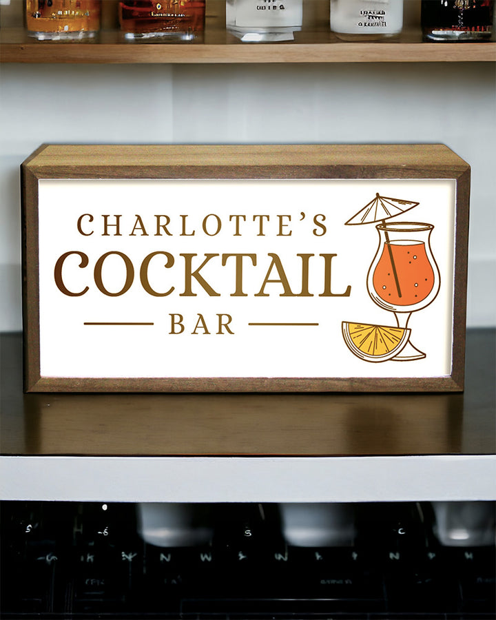 Personalised Light Box Sign for Home Cocktail Bars, Lounges & Parties Additional 3