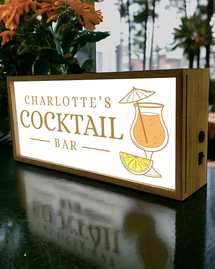 Personalised Light Box Sign for Home Cocktail Bars, Lounges & Parties Additional 4
