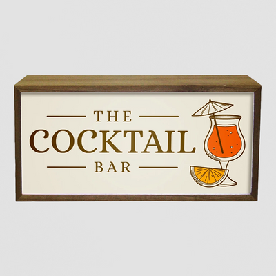 Personalised Light Box Sign for Home Cocktail Bars, Lounges & Parties