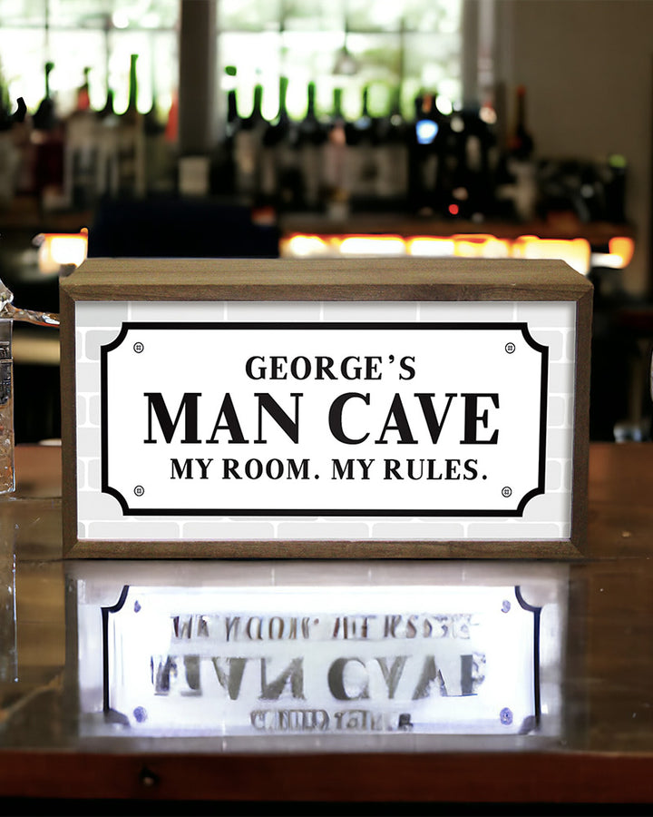 Personalised LED Light Box – Man Cave Brickwork Sign for Him Additional 4