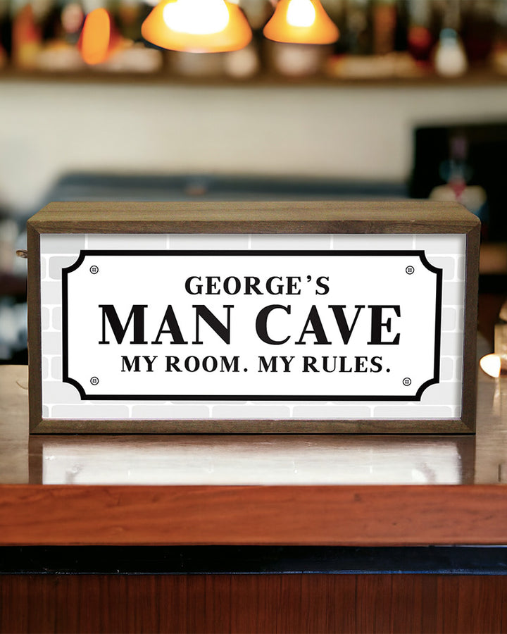 Personalised LED Light Box – Man Cave Brickwork Sign for Him Additional 3