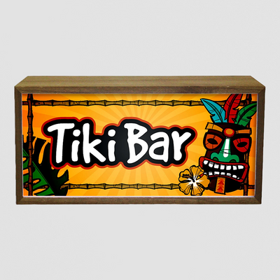 Personalised Light Box Sign – Home Tiki Bar Glow with Custom Text