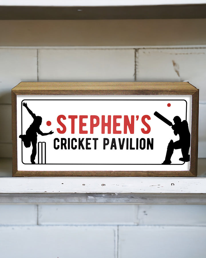 Personalised Cricket Pavilion Light Box. Custom LED Sign for Sports Fans Additional 3