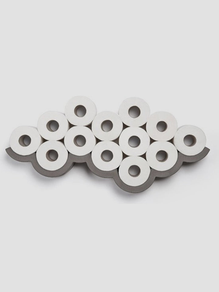Cloud S Toilet Roll Holder. Concrete Storage with a Silver Lining Additional 1