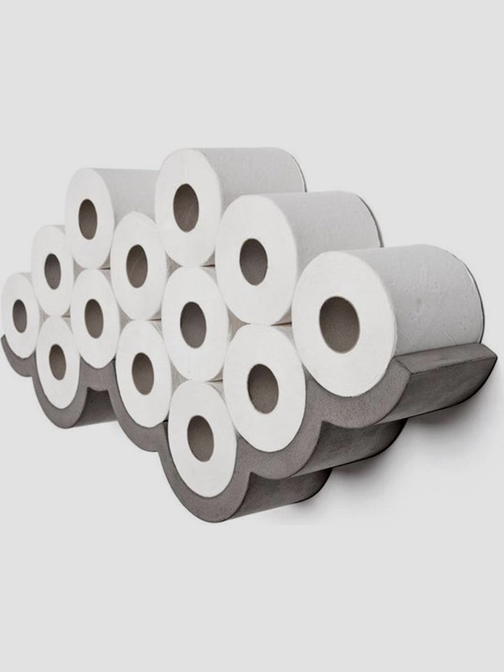 Cloud S Toilet Roll Holder. Concrete Storage with a Silver Lining Additional 2